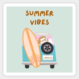 Summer Vibes Sloth Magnet